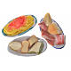 Nativity accessory, terracotta plate with assorted food in wax, s2