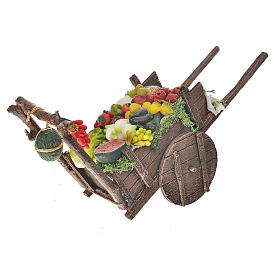 Neapolitan Nativity accessory, fruit and vegetable cart in wax 8