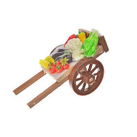 Neapolitan Nativity accessory, vegetable cart in wax 5x9x5cm