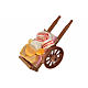 Neapolitan Nativity accessory, ham and cheese cart in wax 5x9x5c s2
