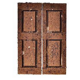 Tür aus Holz für Krippe 2 Anten 12x9 cm