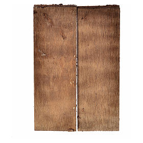 Porta em madeira 2 portadas 12x9 cm bricolagem presépio