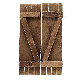 Porta em madeira 2 portadas para bricolagem 12x9 cm presépio