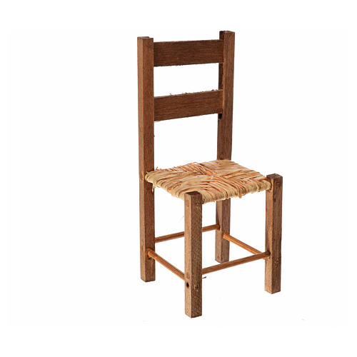 Stuhl mit Stroh neapolitanische Krippe 11x4,5x4,5cm 1