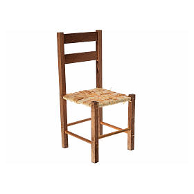 Stuhl mit Stroh neapolitanische Krippe 12x6x6cm