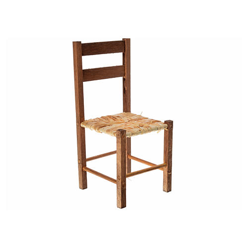 Stuhl mit Stroh neapolitanische Krippe 12x6x6cm 1