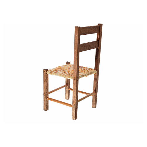 Stuhl mit Stroh neapolitanische Krippe 12x6x6cm 2