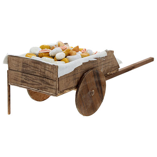 Neapolitan Nativity accessory, ham and cheese cart in wax 10x18. 6