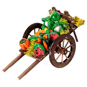 Neapolitan Nativity accessory, fruit and vegetable cart 8x12x7cm