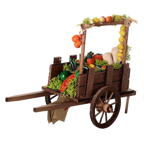 Neapolitan Nativity accessory, fruit and vegetable cart 8x12x7cm 2