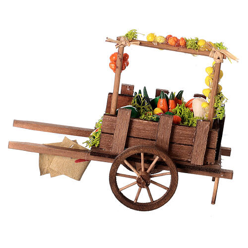 Neapolitan Nativity accessory, fruit and vegetable cart 8x12x7cm 4