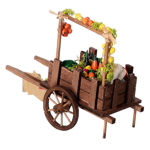 Neapolitan Nativity accessory, fruit and vegetable cart 8x12x7cm 5