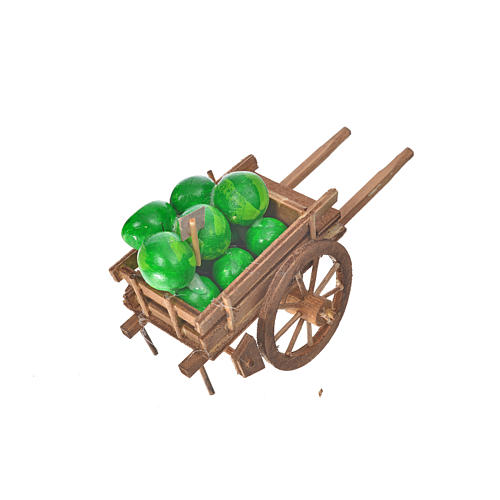 Neapolitan Nativity accessory, watermelon cart 8x12x7cm 4