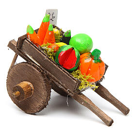 Wózek neapolitański szopka owoce warzywa terakota 5.5x7.5x5.5 cm