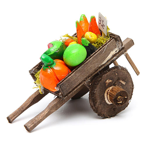 Wózek neapolitański szopka owoce warzywa terakota 5.5x7.5x5.5 cm 1