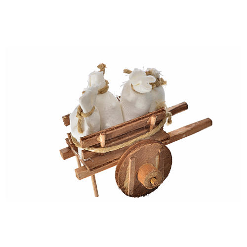 Neapolitan Nativity accessory, cart with sacks 5.5x7.5x5.5cm 4