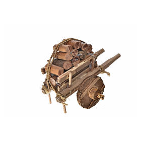 Char avec du bois crèche napolitaine 5,5x7,5x5,5cm