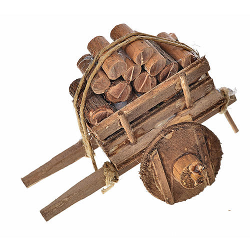 Neapolitan Nativity accessory, wood cart 5.5x7.5x5.5cm 1