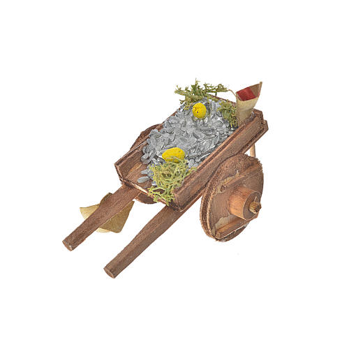 Neapolitan Nativity accessory, cart with fish 5.5x7.5x5.5cm 2