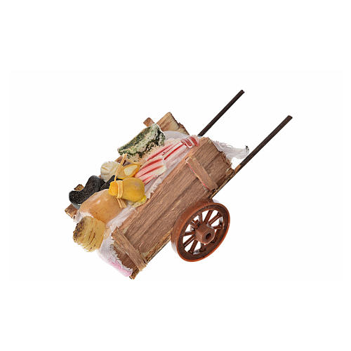 Neapolitan Nativity accessory, ham and cheese cart in wax 5x11x5 2