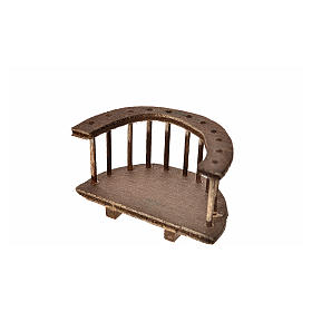 Nativity accessory, round wooden balcony 4x7x4 cm