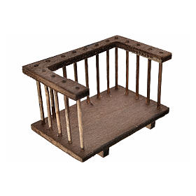 Mini balcon en bois pour crèche, 3,5x7x4cm