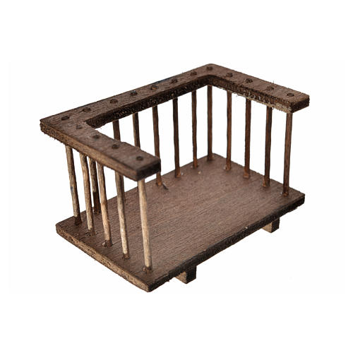Mini balcon en bois pour crèche, 3,5x7x4cm 2