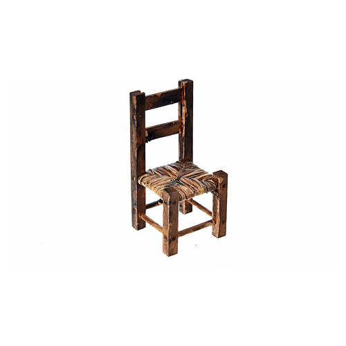 Mini chaise paillée pour crèche, 5,5x2,5x2,5cm 3