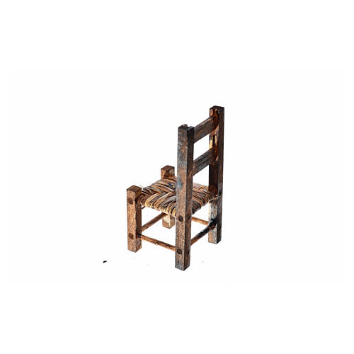 Sedia impagliata in legno per presepe 5,5x2,5x2,5 cm 4