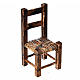 Sedia impagliata in legno per presepe 5,5x2,5x2,5 cm s1