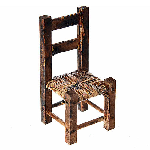 Cadeira de vime em madeira para presépio 5,5x2,5x2,5 cm 1