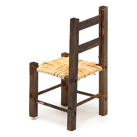 Mini chaise paillée pour crèche, 9,5x4x4cm
