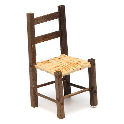 Mini chaise paillée pour crèche, 9,5x4x4cm 1
