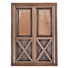 Nativity accessory, wooden double door, 17.5x12.5cm