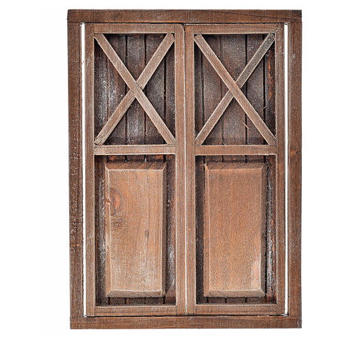 Nativity accessory, wooden double door, 17.5x12.5cm 3
