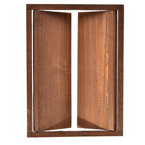 Nativity accessory, wooden double door, 17.5x12.5cm 2