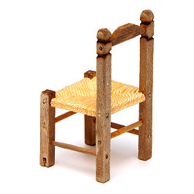 Mini chaise paillée pour crèche, 5x2.5x2.5 cm