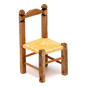 Nativity accessory, straw chair 5x2.5x2.5 cm