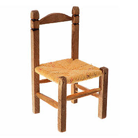 Mini chaise paillée en bois 7,5x4x4cm