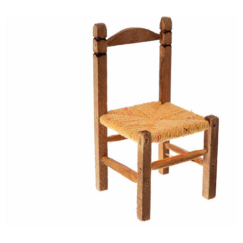 Cadeira em vime e madeira para presépio 7,5x4x4 cm 2