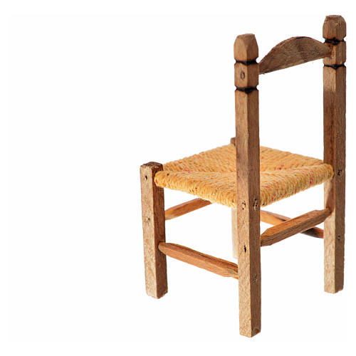 Cadeira em vime e madeira para presépio 7,5x4x4 cm 3
