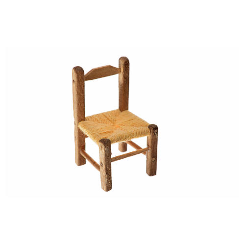 Cadeira presépio de vime e madeira 4x2,5x2,5 cm 3