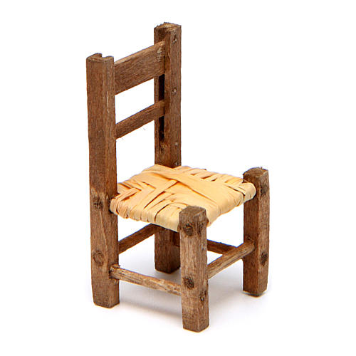 Stuhl für Krippe 3,5x2x2cm aus Holz 1