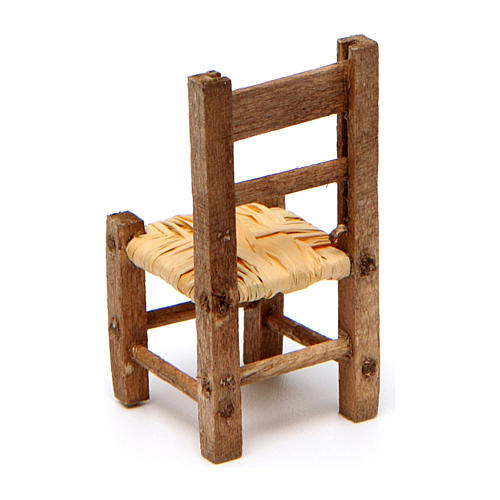 Krzesło do szopki plecionka i drewno 3.5x2x2 cm 2
