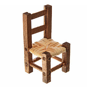 Nativity accessory, straw chair 3.2x1.5x1.5cm