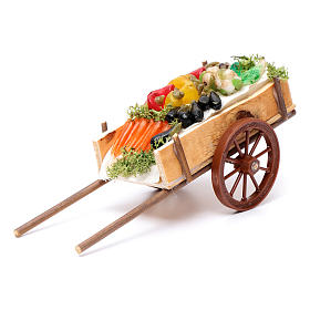 Neapolitan Nativity accessory, fruit and vegetable cart in wax 6