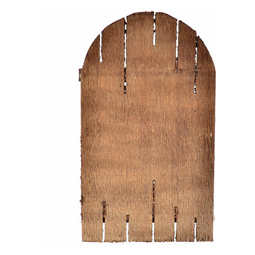 Nativity accessory, wooden arched door 12x7cm 4