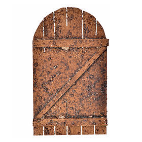 Porta arqueada presépio madeira 12x7 cm