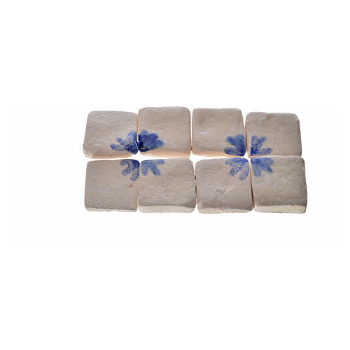 Mattonelle terracotta smaltate 60 pz freccia blu per presepe 2