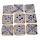 Nativity accessory, enamelled terracotta tiles, 60pcs, blue line s1